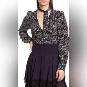 NWT maje Cosiniu Tie Neck Top blouse size 1